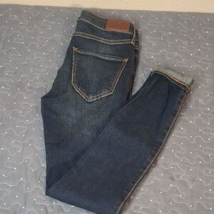 Hollister Mid rise crop super skinny Dark Blue Denim Jeans size 00